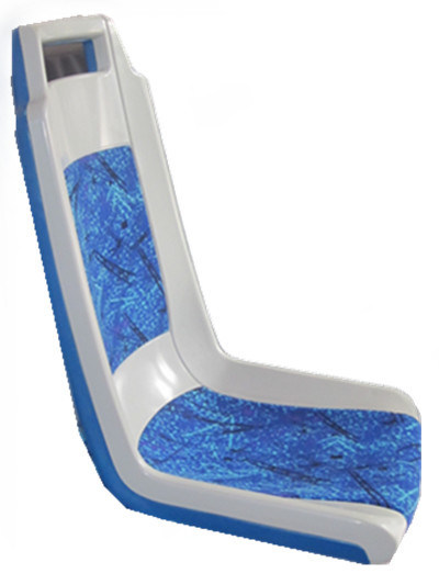 Ergonomische kunststof busstoelen blauwe kleur geblazen 425 mm breedte slanke vorm