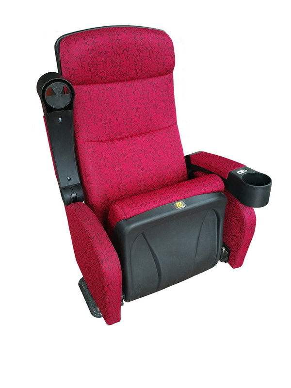 Roodkleurige filmstoelen Ruimtebesparende verplaatsbare armsteun samengestelde Vestee Surfance
